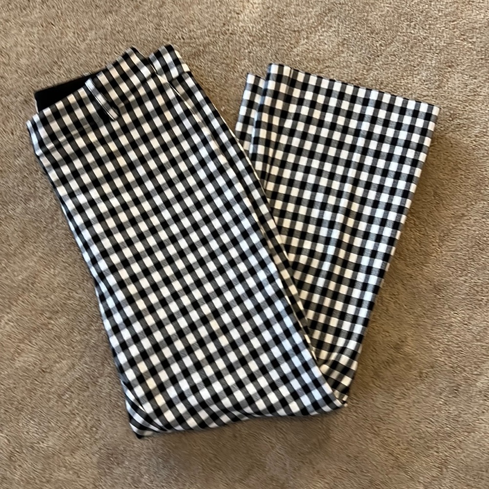 Derek Lam 10 Crosby Black and White Gingham Crop Pants